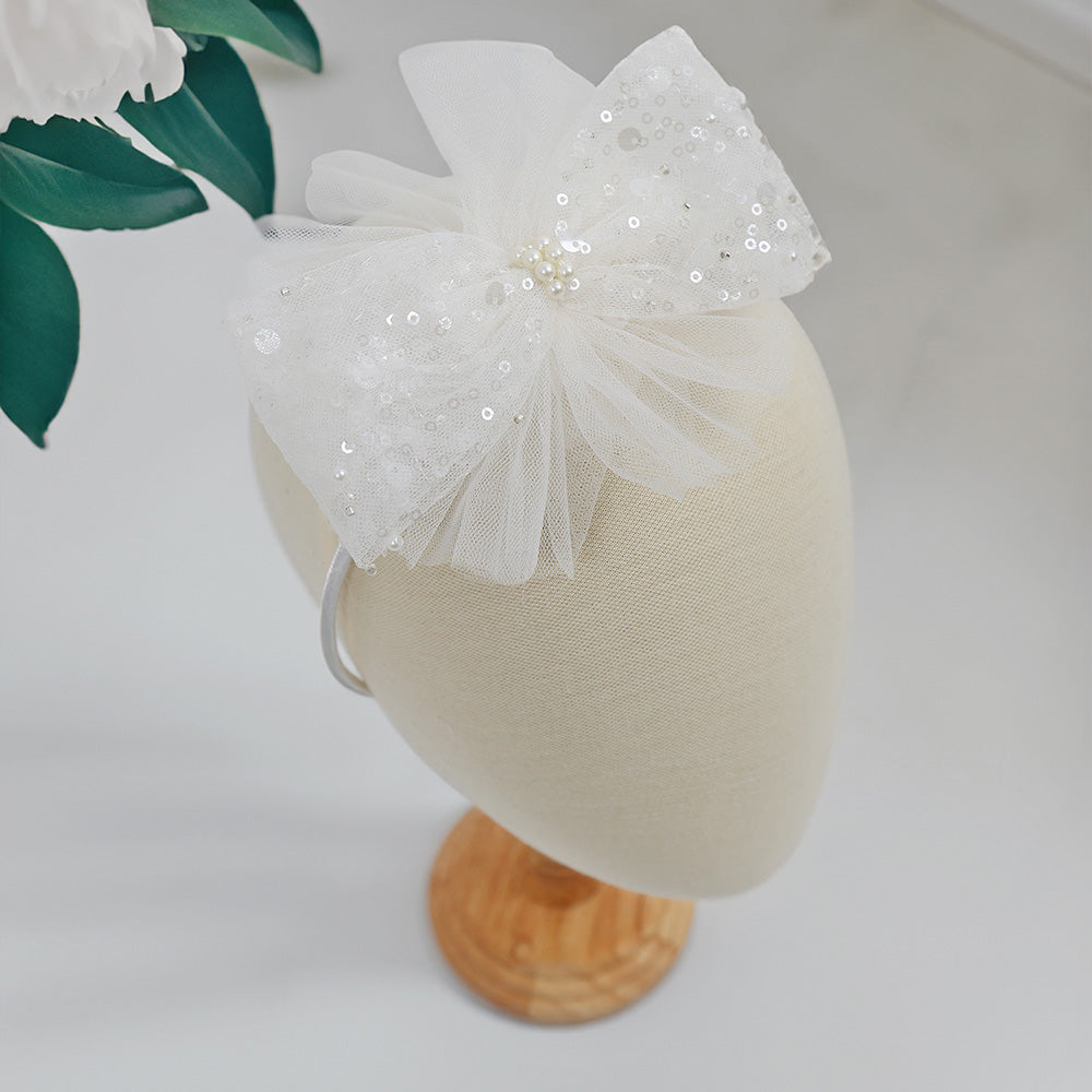 White Sequined Baby Puffy Dress, Toddler Girl Birthday Tutu Baby Girl Dress