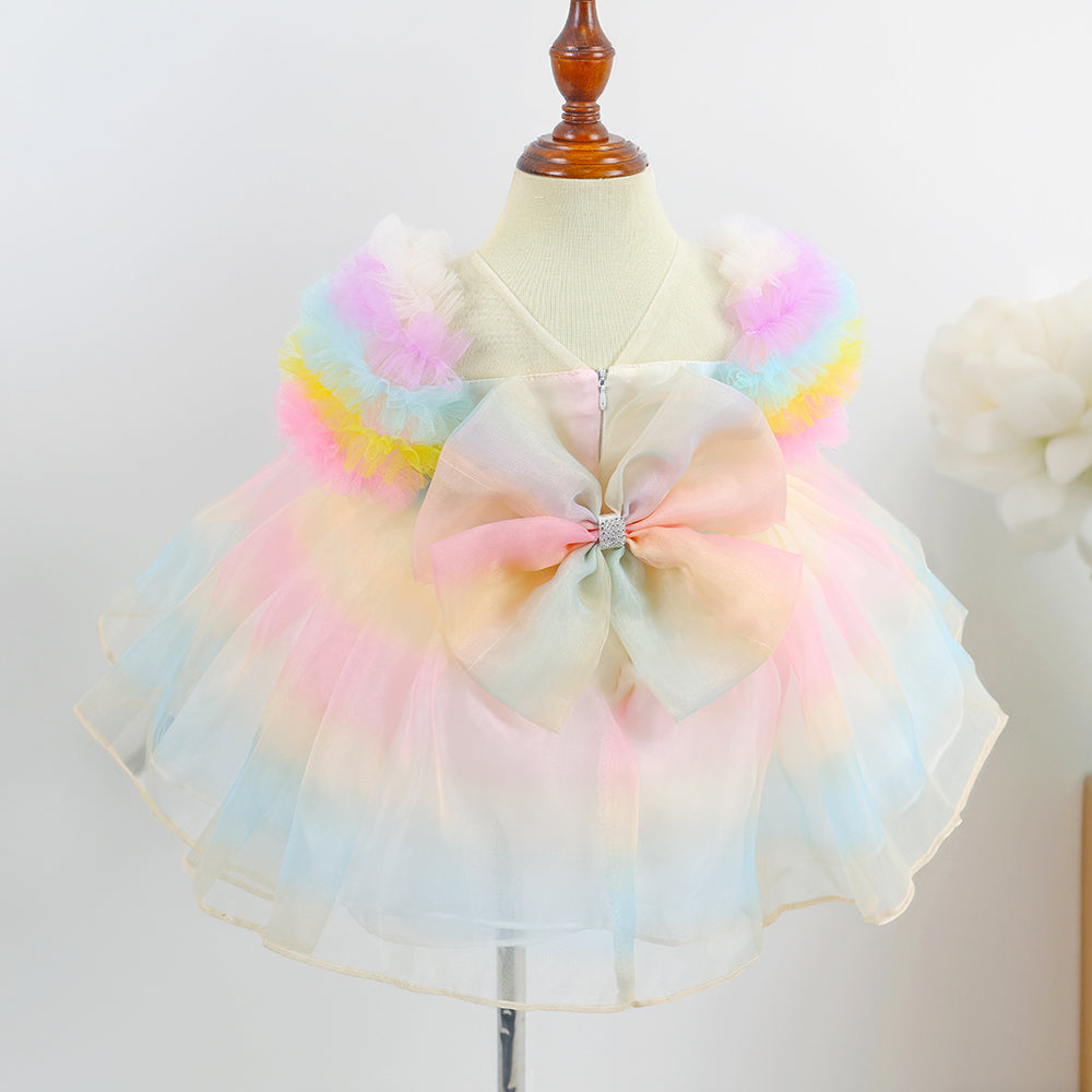 Dress Colorful Tulle Skirt Costume - Rainbow Princess Tutu Dress